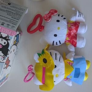 Hello Kitty Plush Toy Set - Comes With 2 Keychains, One Blind Box Packaging